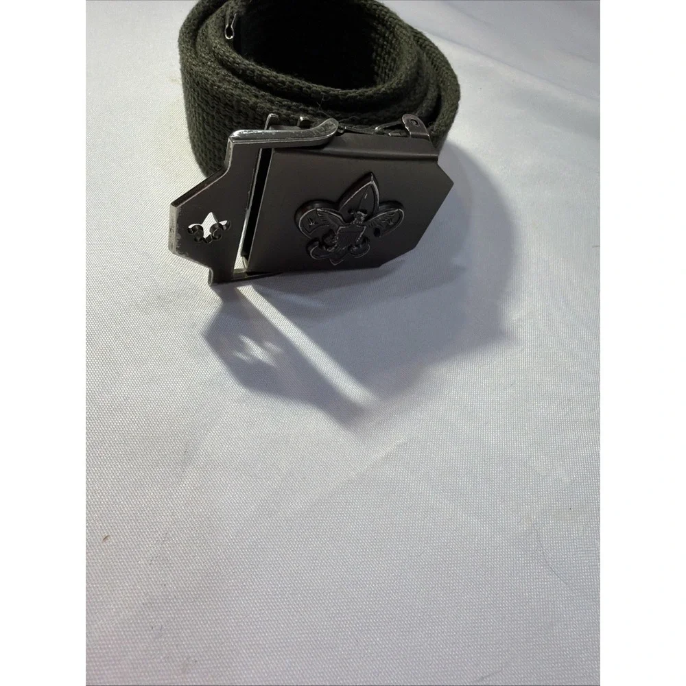 Boy Scouts America Adjustable Web Belt BSA Logo Buckle‎ Green 523